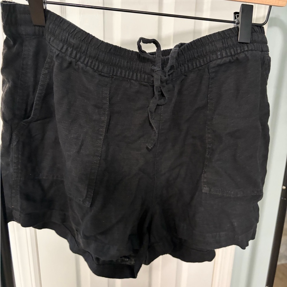 J. Crew Black Drawstring Linen-Blend Women's Shorts 3inch never worn
